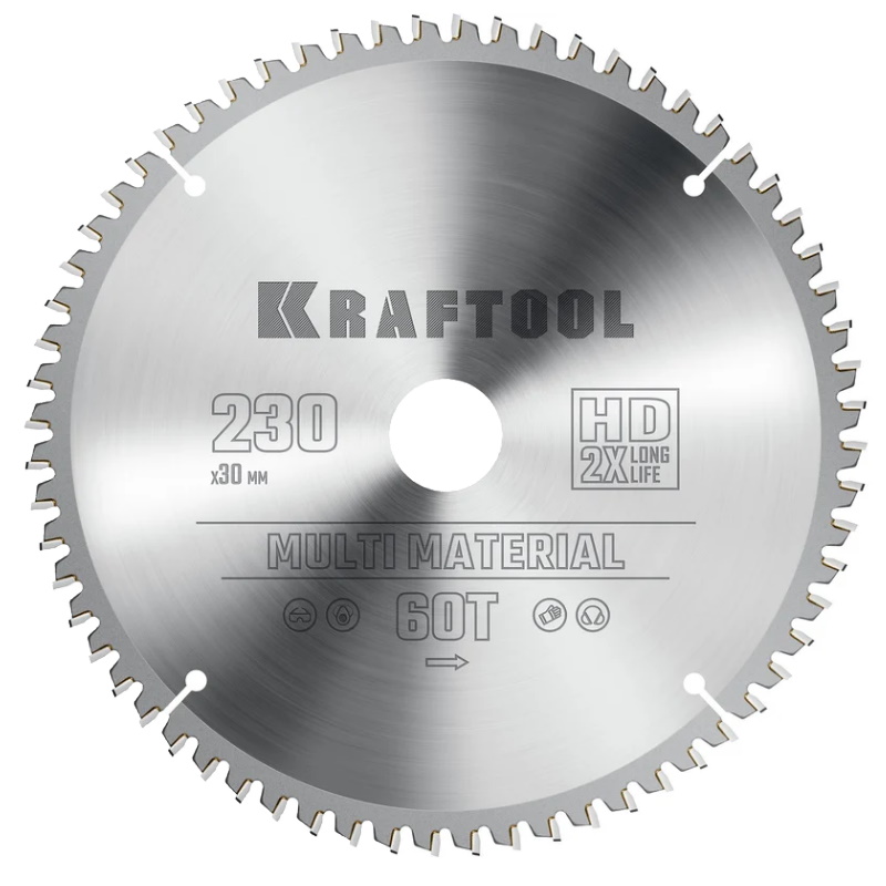 Пильный диск по алюминию Kraftool Multi Material 36953-230-30 230 х 30 мм 64Т 2453₽