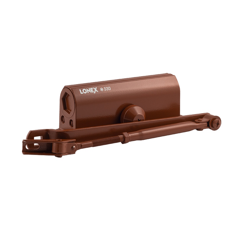 Доводчик дверной Нора-М LONEX 330 20005, от 50 до 120 кг, коричневый