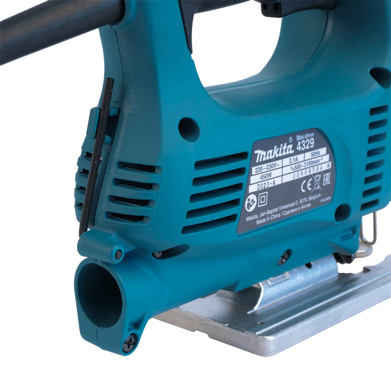 Сетевой лобзик Makita 4329 (450 Вт, мах толщина металла 6 мм, вес инструмента 1,9 кг, использование с пылесосом) в Рыбинске