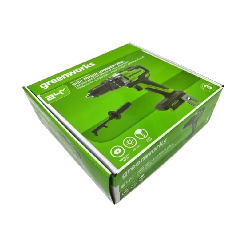 Дрель-шуруповерт ударная аккумуляторная Greenworks GD24DD140 3707607 (24V, 140 Нм, бесщеточная, без АКБ и ЗУ)