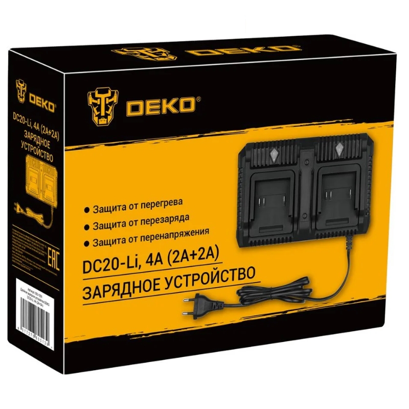 Двойное зарядное устройство 4А (2А+2А) Deko DC20-Li 083-1051 в Рыбинске