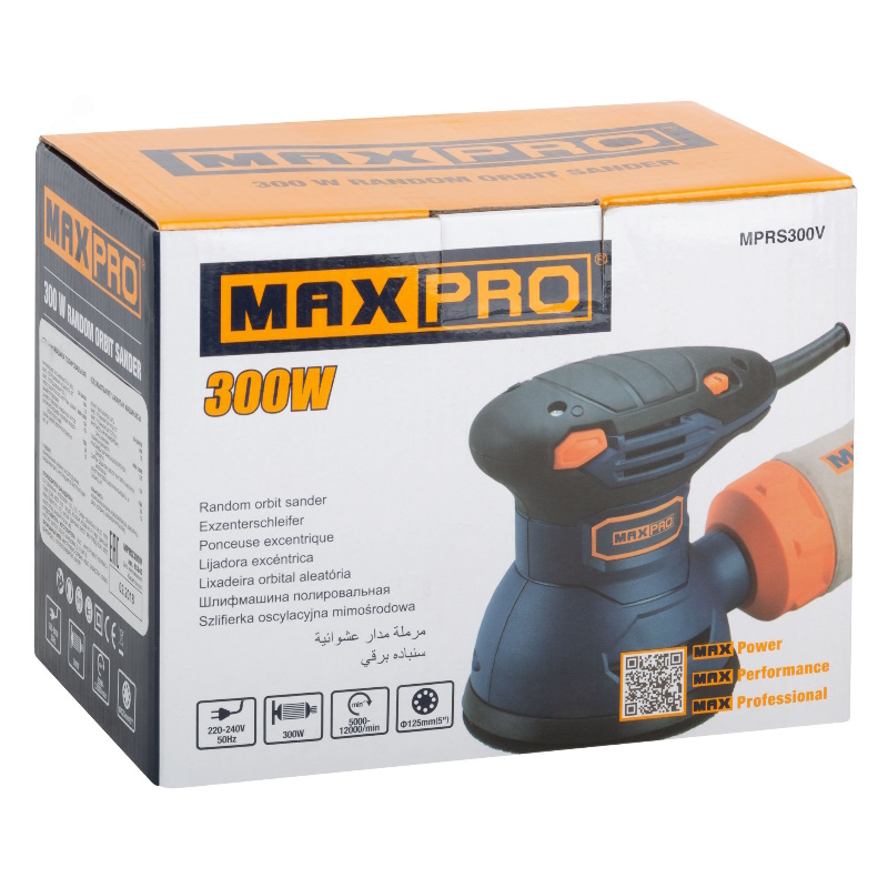 Шлифмашина эксцентриковая Max-Pro 85240, 300 Вт, 5000-12000 об/мин, 125 мм в Туле