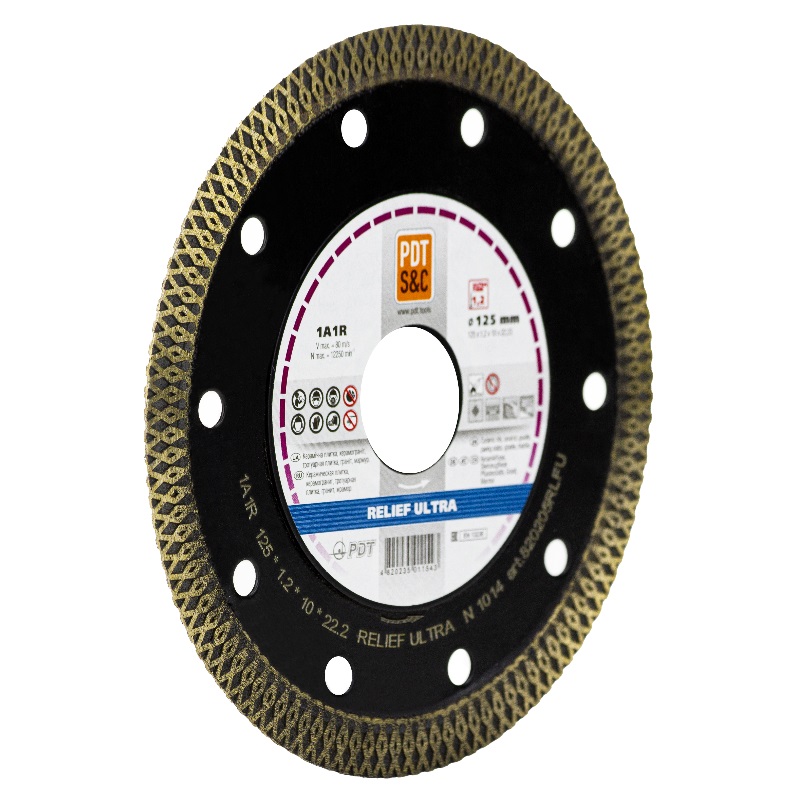 Круг отрезной алмазный PDT Relief Ultra 1А1R (125х1.2х10х22.2 мм) 820205RLFU