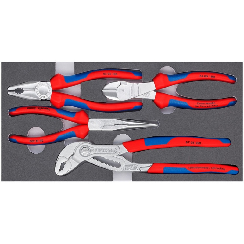 Набор ШГИ Knipex Basic Chrom KN-002001V17 в ложементе, 4 пр., KN-0305180/2615200/7405180/8705250 в Вологде