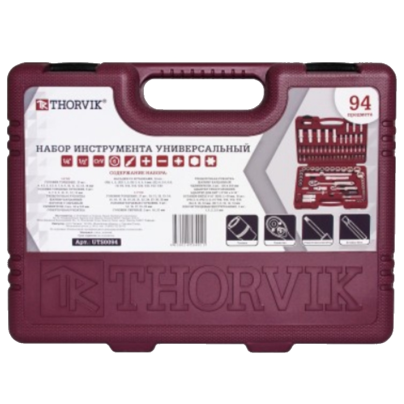 Набор инструмента универсальный Thorvik UTS0094 052061, 1/4", 1/2"DR, 94 предмета в Кинешме