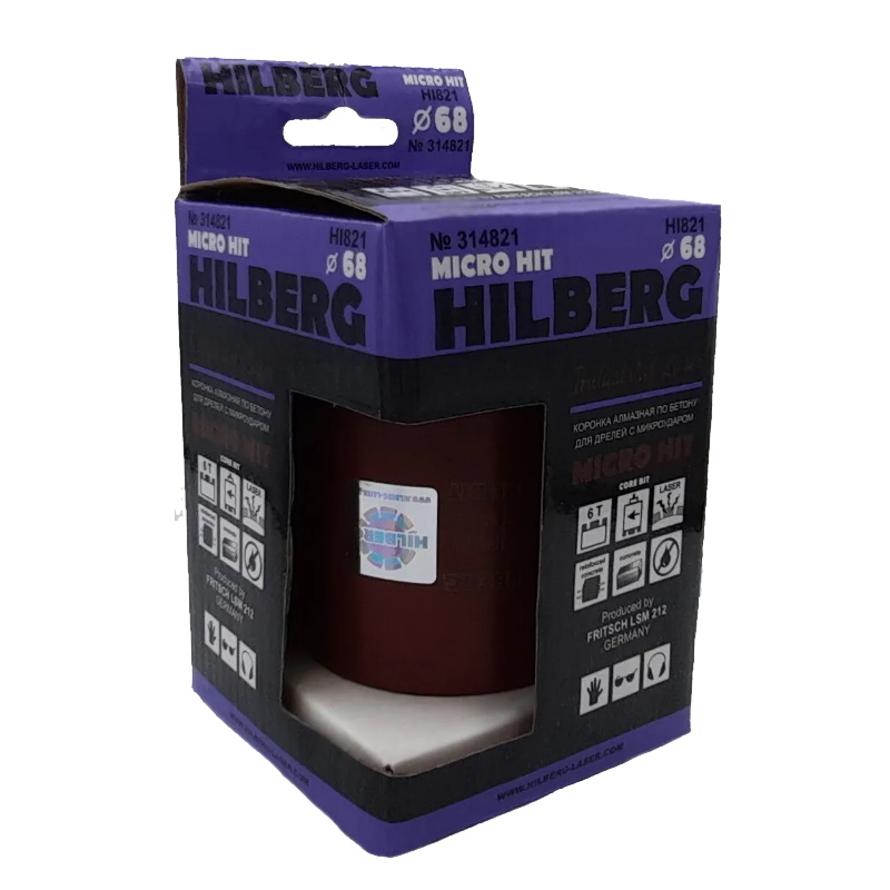 Коронка алмазная Hilberg HI821, 68 мм, Industrial Laser Micro Hit  в Туле