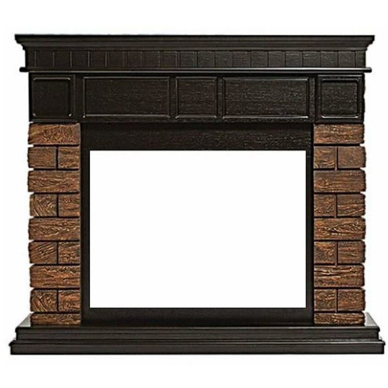 Портал Firelight Bricks Wood 30 НС-1287018, камень темный, шпон венге в Иваново
