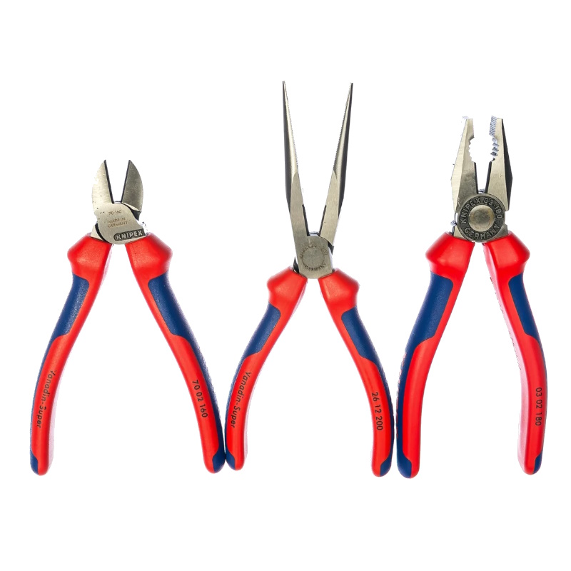 Набор монтажный Knipex KN-002011, в ложементе, 3 предмета (плоскогубцы 180мм, длинногубцы 200мм, бокорезы 160мм) в Муроме
