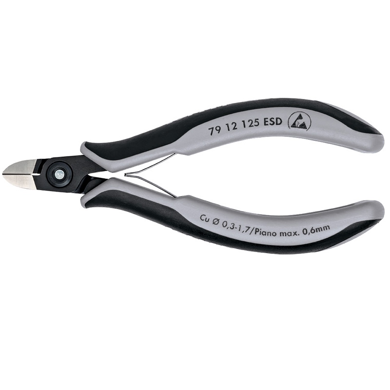 Бокорезы прецизионные Knipex KN-7912125ESD ESD округлая головка 125 мм 2-комп антистатические ручки 12111₽