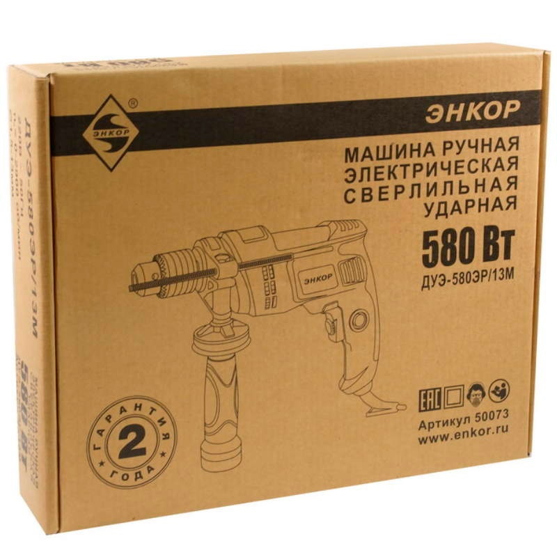 Дрель ударная Энкор ДУЭ-580ЭР/13М, 580 Вт 50073 в Переславле