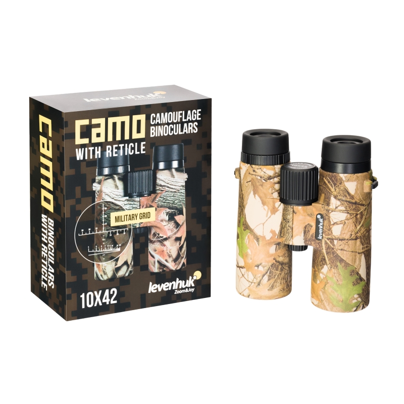 Бинокль камуфляжный Levenhuk Camo 81926, 10x42, с сеткой в Рыбинске