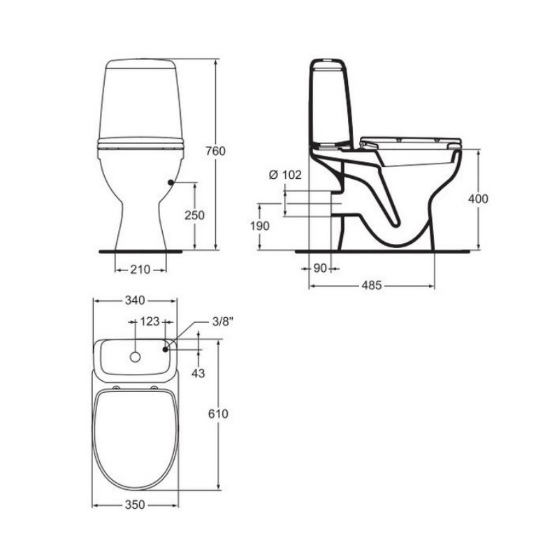 Напольный унитаз с горизонтальным выпуском VIDIMA Сириус W900001