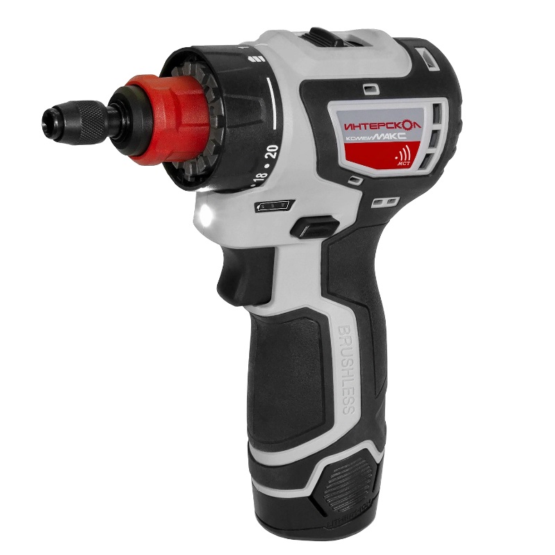 Бесщеточная аккумуляторная дрель-шуруповерт Интерскол ДА-10/12В 36 КомбиМАКС (Li-ion, сумка, 2 аккум., 2Ач, 4 насадки) 687.2.2.78