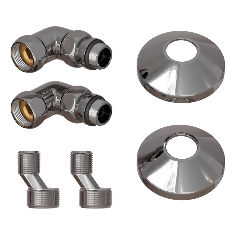 Комплект подключения для полотенцесушителя Point PN93412 3/4"х1/2" г/ш со сгоном, хром в Нижнем Новгороде
