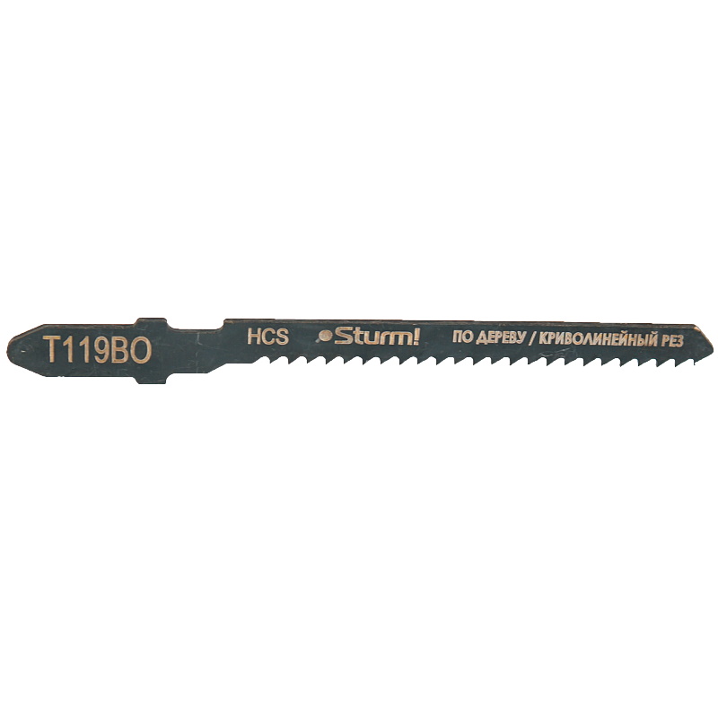 Пилки для лобзика по дереву Sturm T119BO 5250608, 2 шт, 76х51мм, шаг зуба 2 мм, быстрый фигурный рез, HCS в Муроме