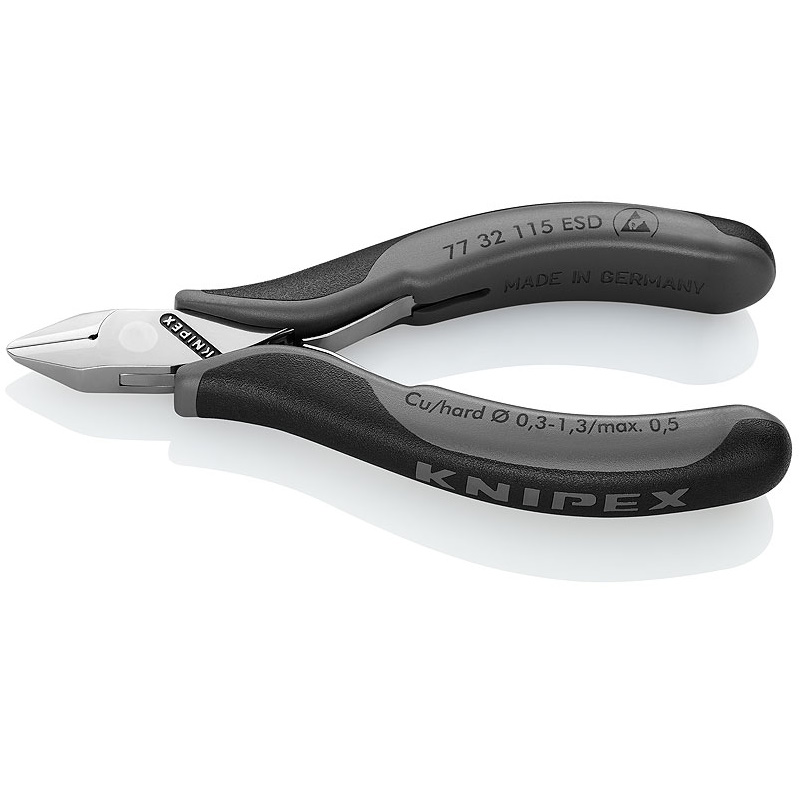 Бокорезы для электроники Knipex KN-7732115ESD, ESD, острая головка, 115 мм, 2-комп антистатические ручки в Рыбинске
