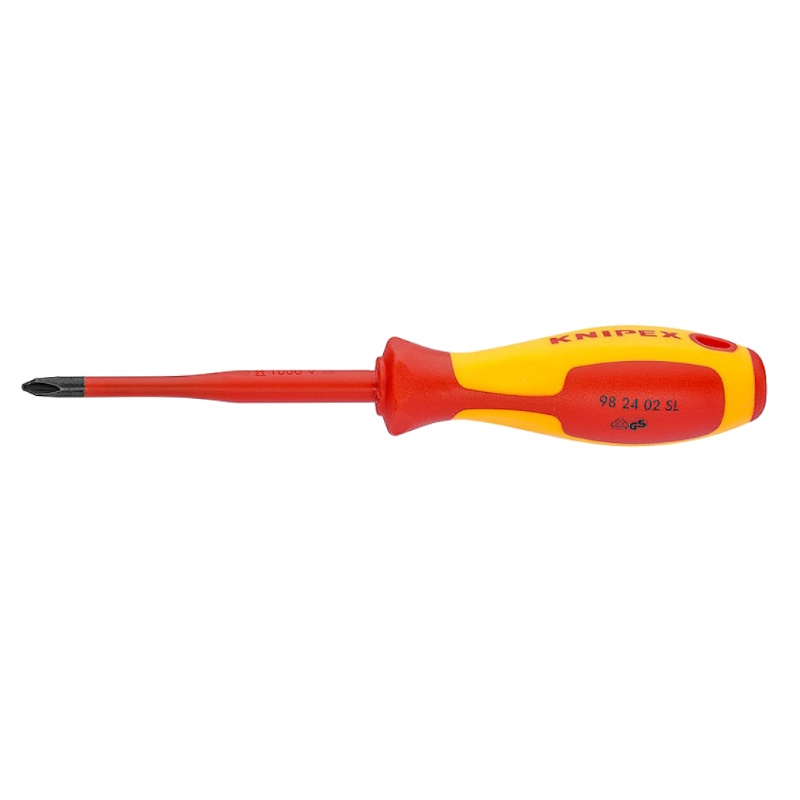 Отвёртка Knipex KN-982402SL, VDE, Phillips PH2 x 100 мм, с узким концом, длина 212 мм, диэлектрическая в Иваново