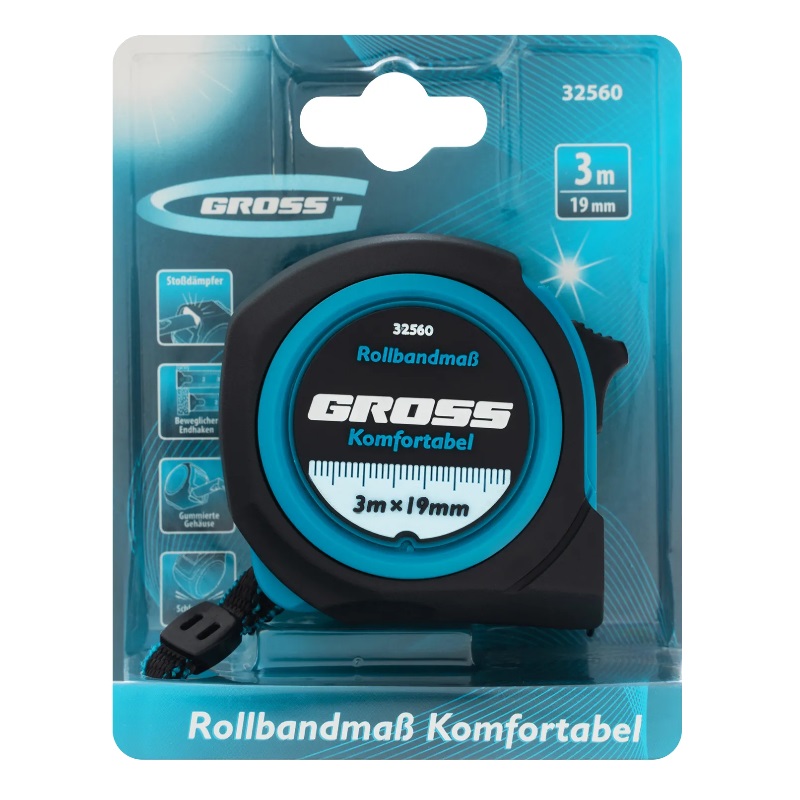 Рулетка Gross "Komfortabel" 32560 (3 м, 19 мм) в Коврове