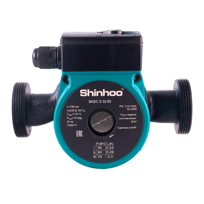 Насос циркуляционный с гайками Shinhoo BASIC S 32-6S 71211005 к газовому котлу