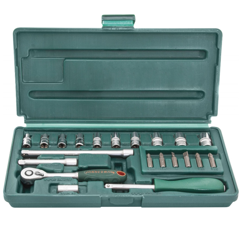 Набор головок торцевых Jonnesway S04H2721S, 1/4"DR, 4-13мм, 21 предмет в Коврове