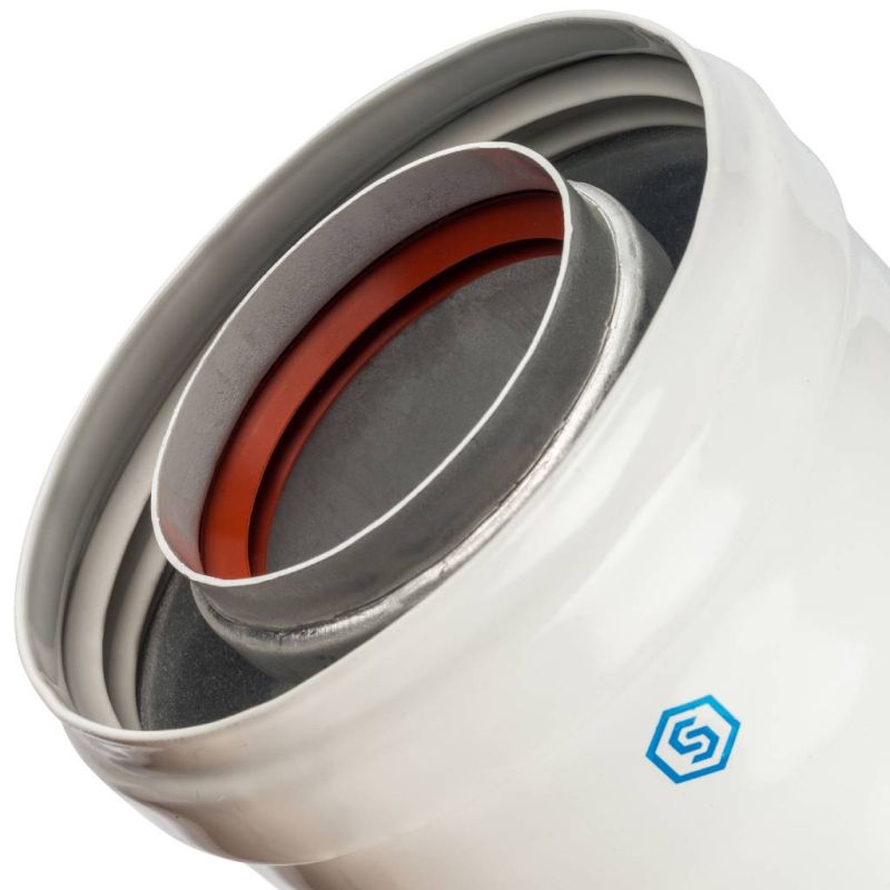 Элемент дымохода DN60/100 адаптер для котла Stout SCA-6010-230100 вертикальный коаксиальный в Вологде