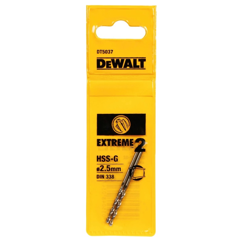 Сверло по металлу DeWalt DT5037-QZ, EX2 HSS-G, 2.5х57х30 мм, 2 штуки в Череповце