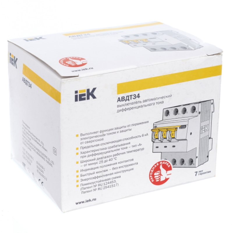 Автоматический выключатель дифференциального тока IEK KARAT АВДТ 34 MAD22-6-016-C-30, C16 30мА тип A в Твери