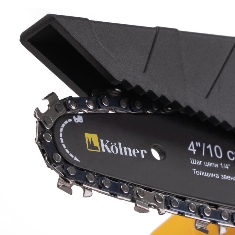 Пила цепная аккумуляторная Kolner KCS 18-10-2K 18V UNI-M Standard 4610264003493, шина 10см (4") (акб 2х1.5Ач, зу стац) в Переславле