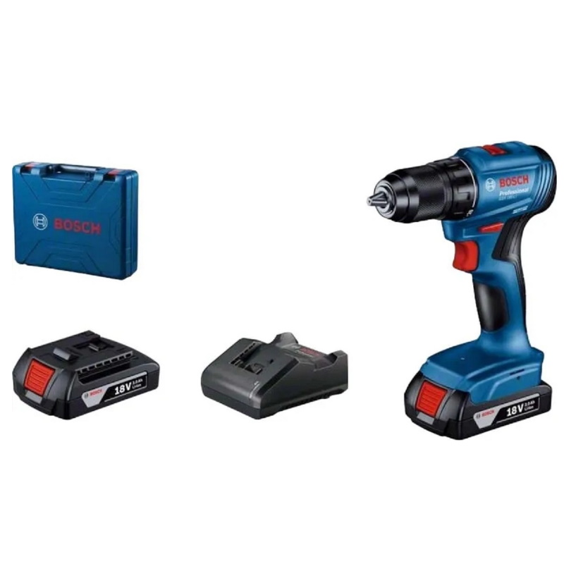 Дрель аккумуляторная Bosch GSR 185-LI 06019K30F0, 2*2,0 А/ч, бесщеточная, переходник на розетку в Коврове
