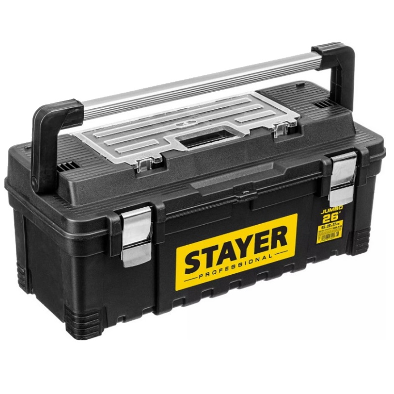 Ящик пластиковый для инструментов Stayer JUMBO-26 Professional 38003-26, 650 x 280 x 270 мм, (26")  в Коврове
