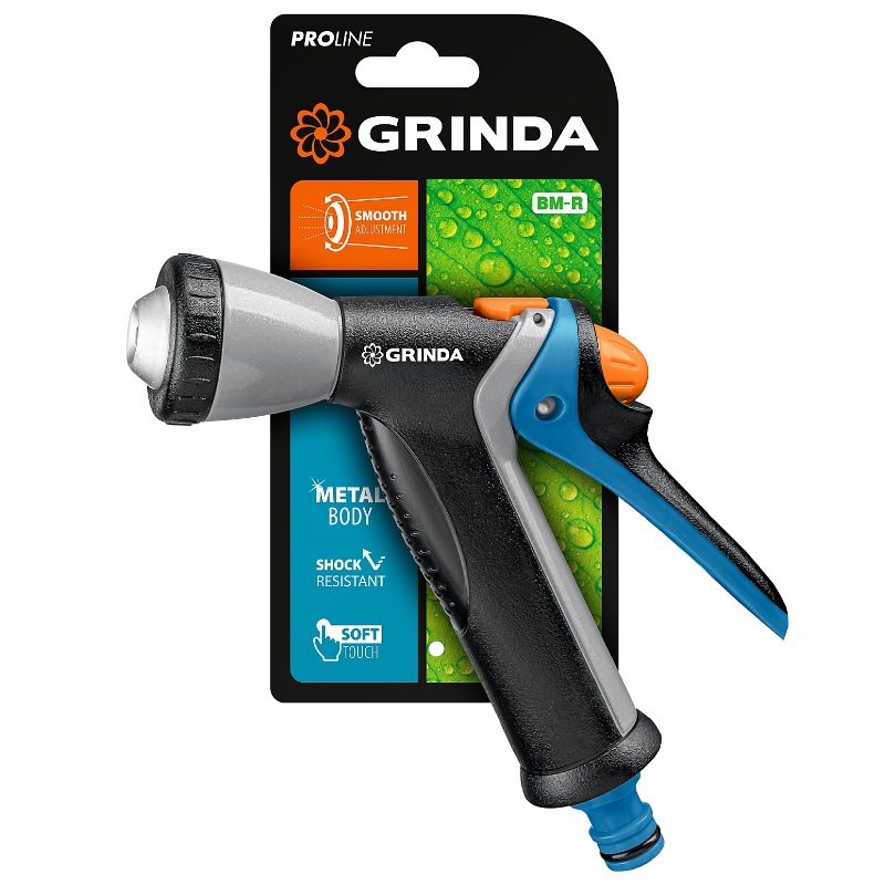 Поливочный пистолет Grinda PROLine BM-R 8-427311_z02, плавная регулировка, курок сзади, металлический с TPR в Угличе