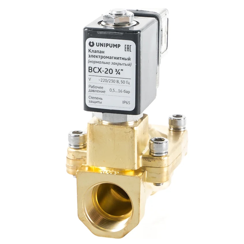 Электромагнитный клапан Unipump BCX-20 3/4 88593, нормально закрытый в Твери