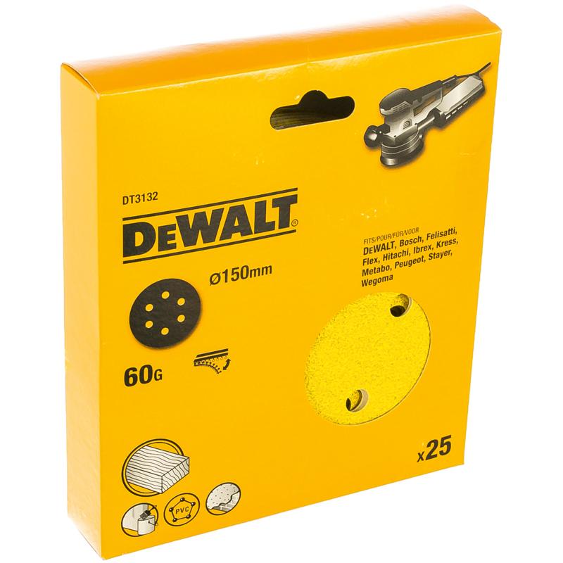 Шлифовальный круг DeWalt DT 3132 (150 мм, P60, крепление на липучке)