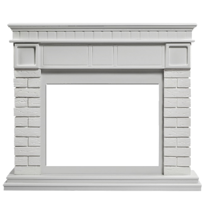 Портал Firelight Bricks 30 НС-1277348, камень белый, белая эмаль