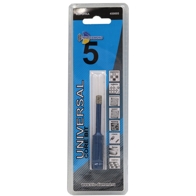 Коронка алмазная Trio-Diamond 450005 универсальная 5 мм 467₽