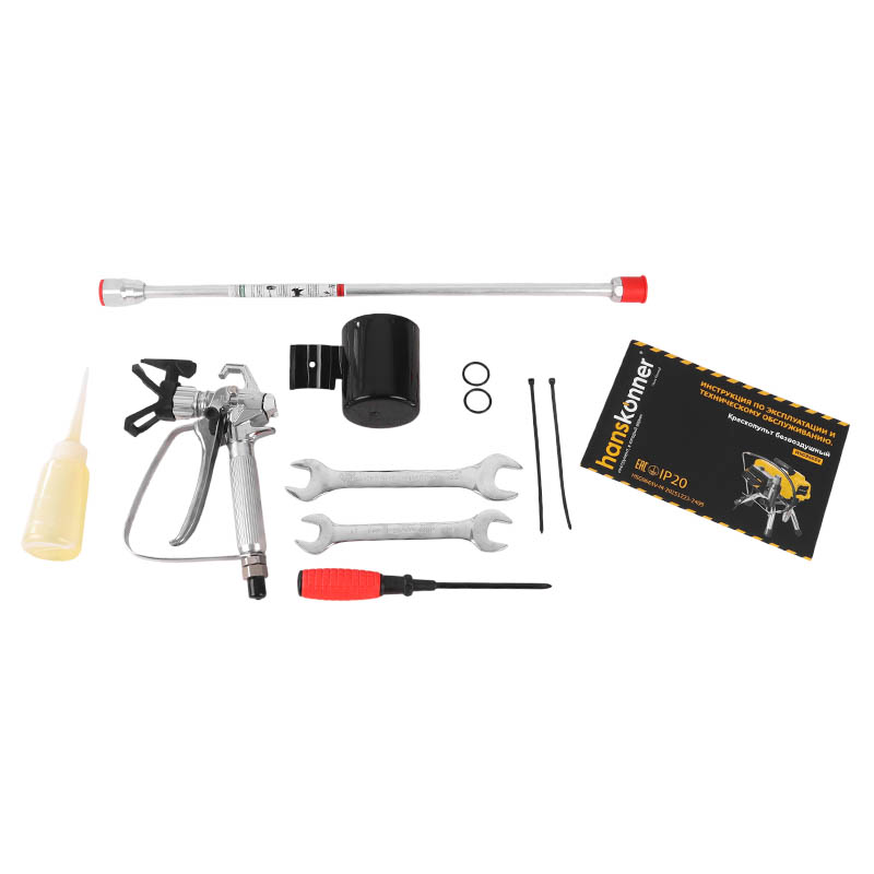 Краскопульт безвоздушный Hanskonner HSG9665V, 1100Вт,2.0л/мин,210бар,SmartControl,15м шланг в Угличе