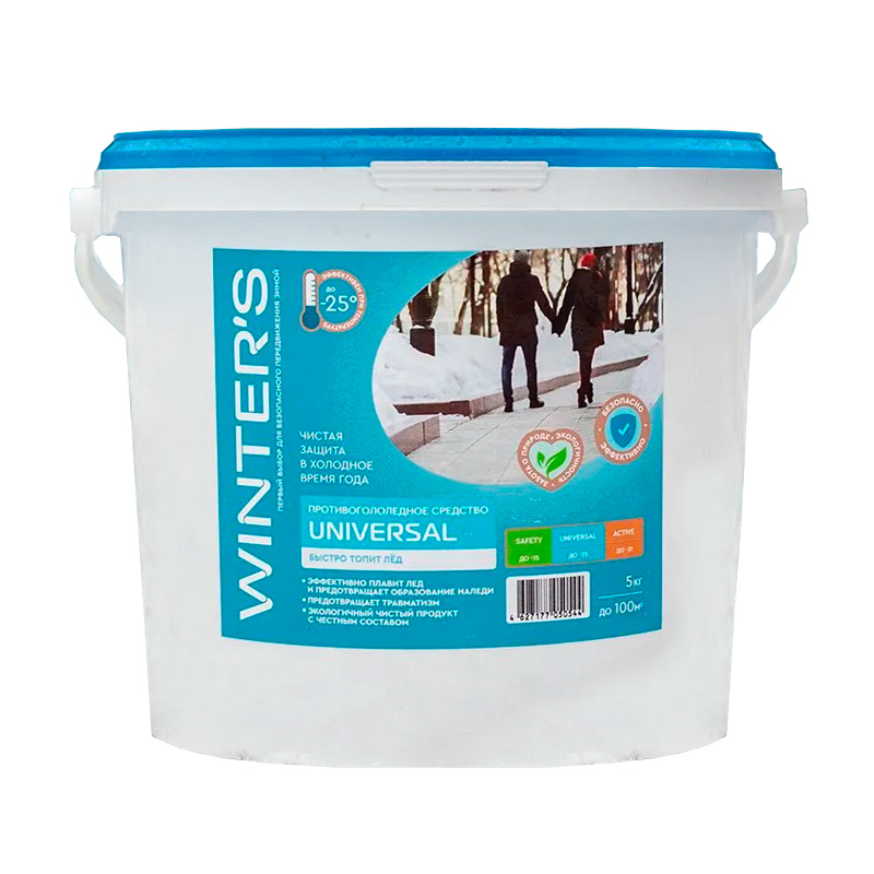 Противогололедное средство Winters Universal, NaCl+CaCl (90/10) в Кинешме