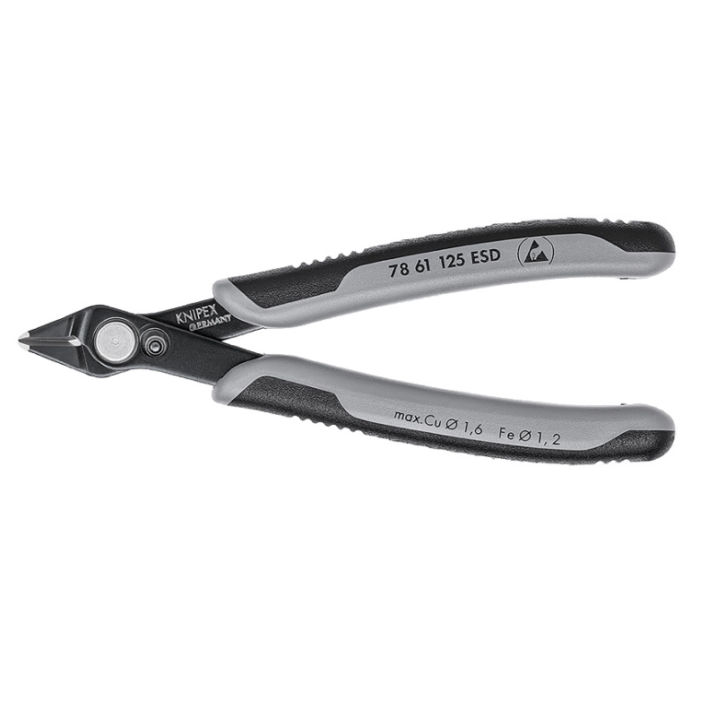 Бокорезы прецизионные Knipex Electronic Super Knips KN-7861125ESD ESD для реза оптоволокна чернёные 125 мм 4658₽