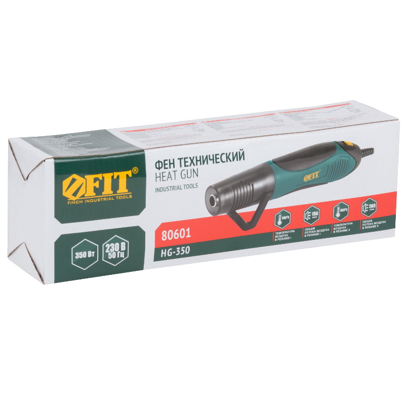 Фен технический Fit 80601, "мини", 350 Вт, 200/350 °C, 150/200 л/мин в Угличе