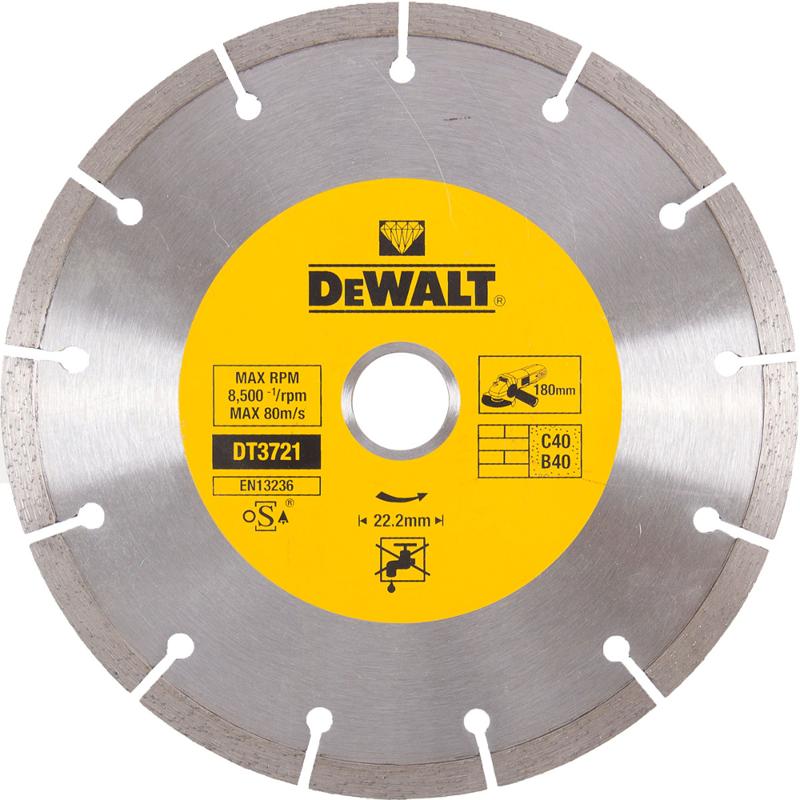 Алмазный диск по бетону DeWalt DT3772 (внешний диаметр 180 мм, сухое применение)
