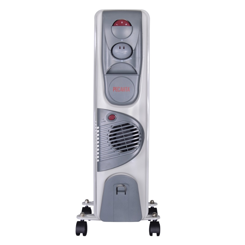 Радиатор отопления масляный электрический Ресанта ОМ-7НВ 67/3/10 (мощность 1900 Вт, 7 секций)