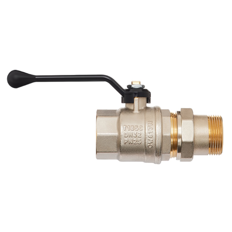 Кран шаровой Hoobs ORION 15122H, с американкой, НР/ВР, 1/2'', с алюминиевым рычагом