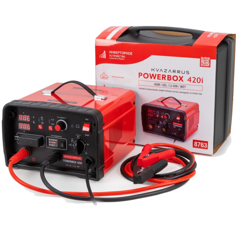 Инверторное пуско-зарядное устройство Kvazarrus PowerBox 420i 8763, таймер, пластиковый кейс в Череповце