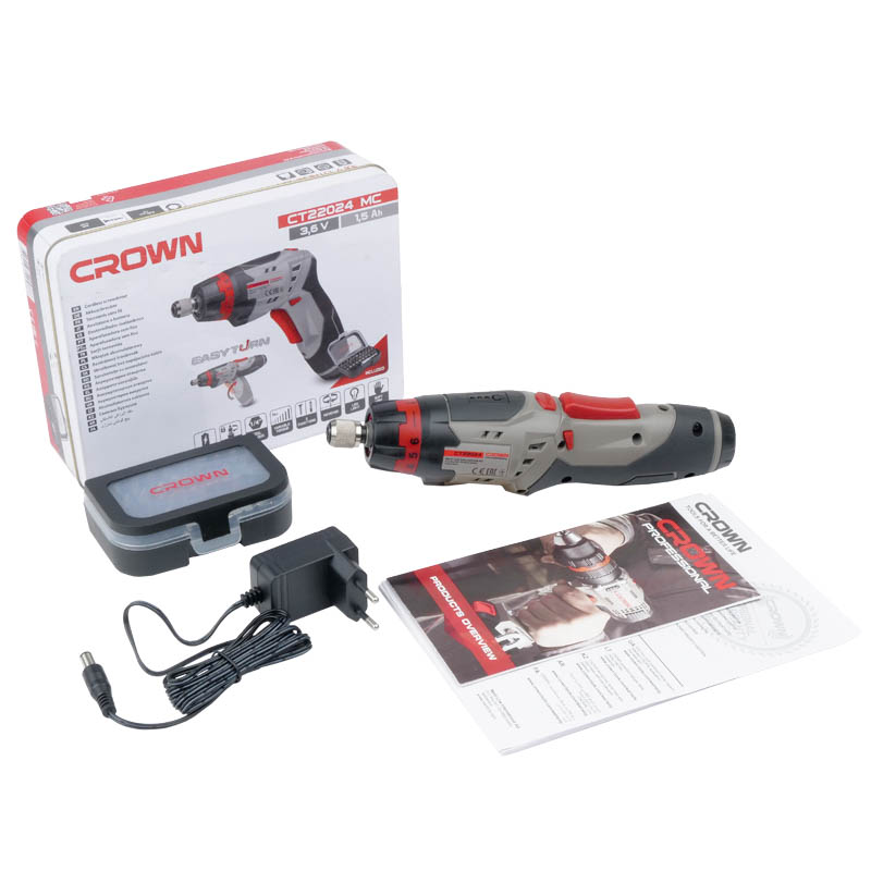 Аккумуляторная отвертка Crown CT22024 MC (li-ion, 3.6v, 1.5Ач, 3.5нм)