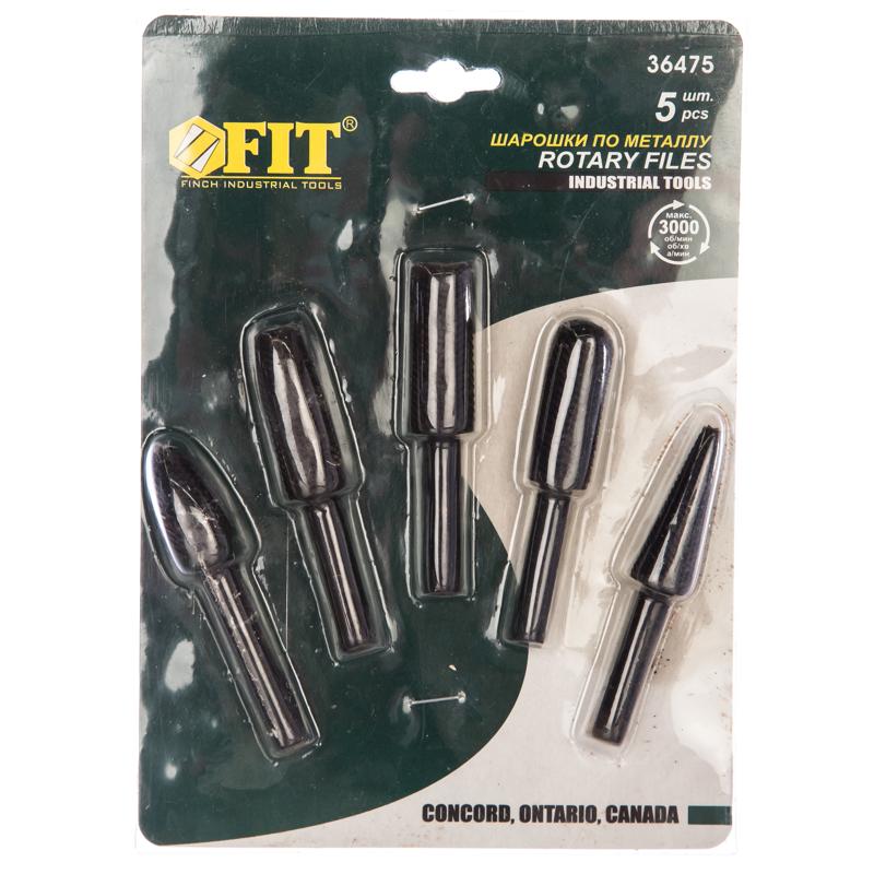 Шарошки для гравера Fit 36475 (стальные, по металлу, 5 шт) в Костроме