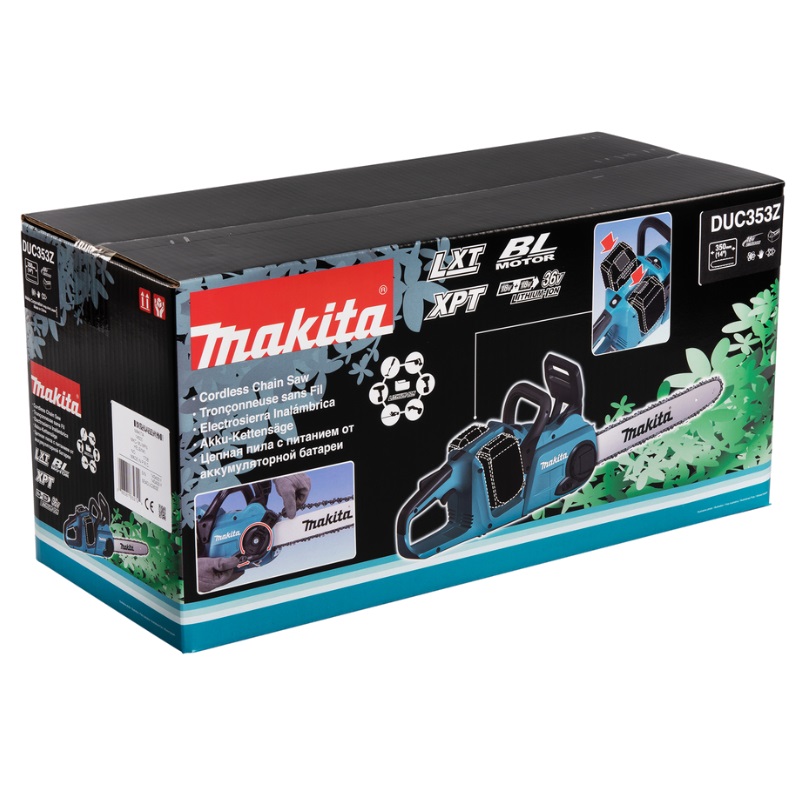 Пила цепная аккумуляторная 36 В Makita DUC353Z (без АКБ и ЗУ) + Makita 191L75-3 Набор (ЗУ DC18RD + Аккумуляторы BL1850B - 2 шт.) в Твери