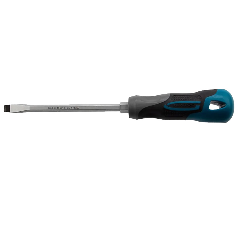 Отвертка Gross 12119, SL8,0x150 мм, S2, трехкомпонентная рукоятка в Туле