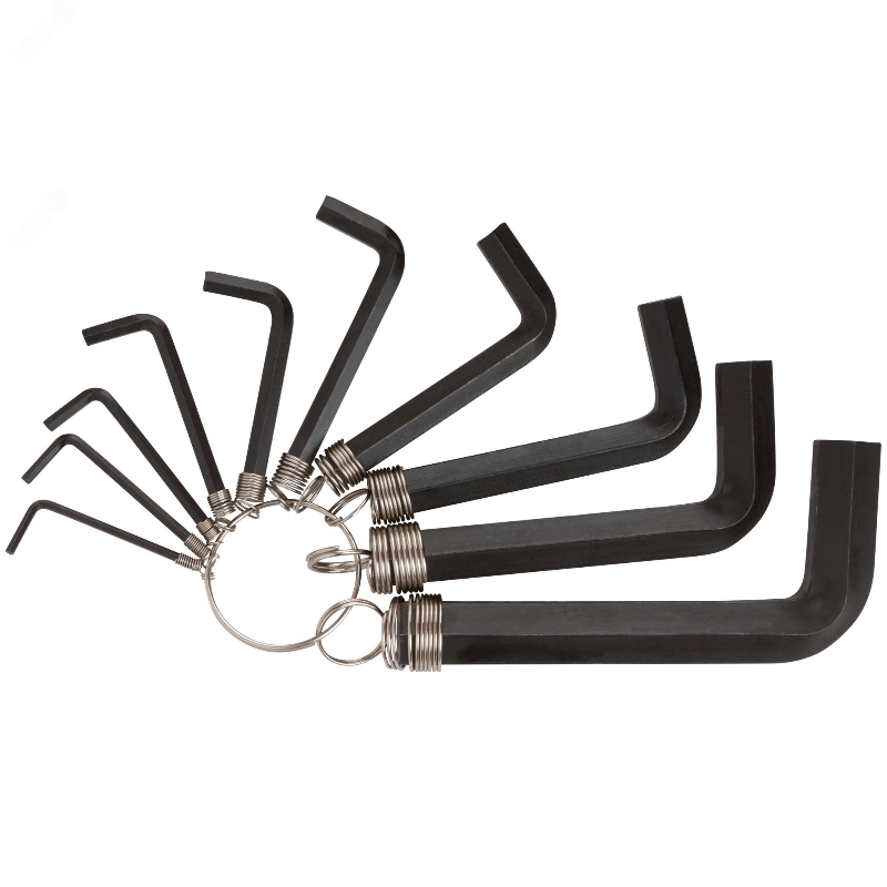 Ключи шестигранные Курс 64173 HEX на кольце 10 шт2-14 мм 484₽