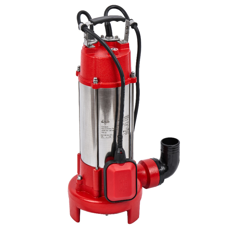 Насос погружной Elitech НПФ 1500Р 205640, фекальный, 1500 Вт, 24000 л/ч, Н=12.5 м, гряз/вод в Кинешме