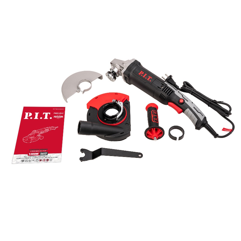 Шлифмашина по бетону электрическая PIT PWG125-C 1400Вт 125мм 3000-9000обмин кожух дшлифовки